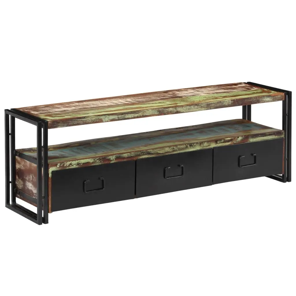 TV Cabinet Solid Reclaimed Wood Industrial Style 120 x 30 x 40 cm