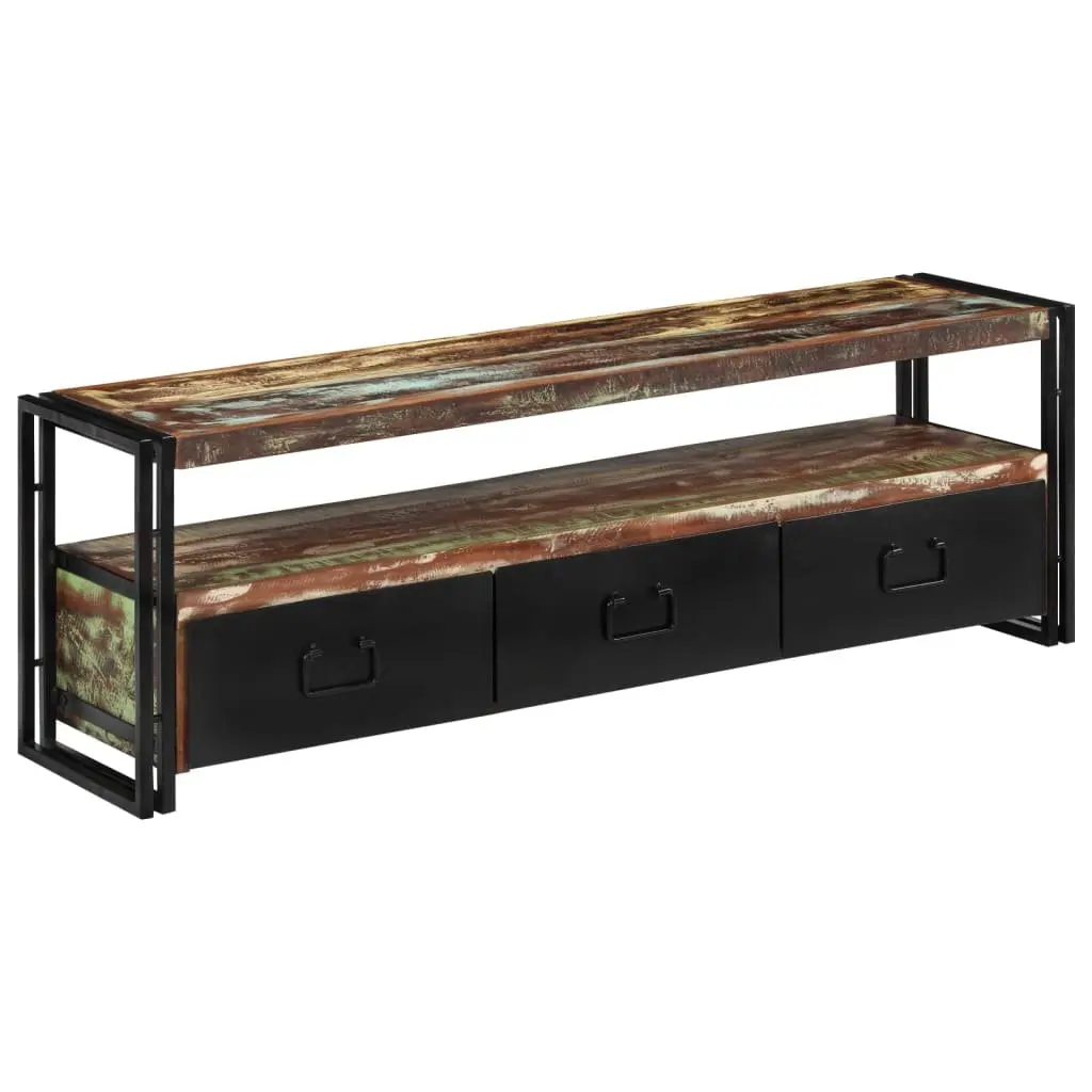 TV Cabinet Solid Reclaimed Wood Industrial Style 120 x 30 x 40 cm
