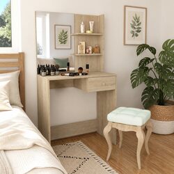 Dressing Table Bedroom Vanity Unit Engineered Wood Storage Drawer Shelving