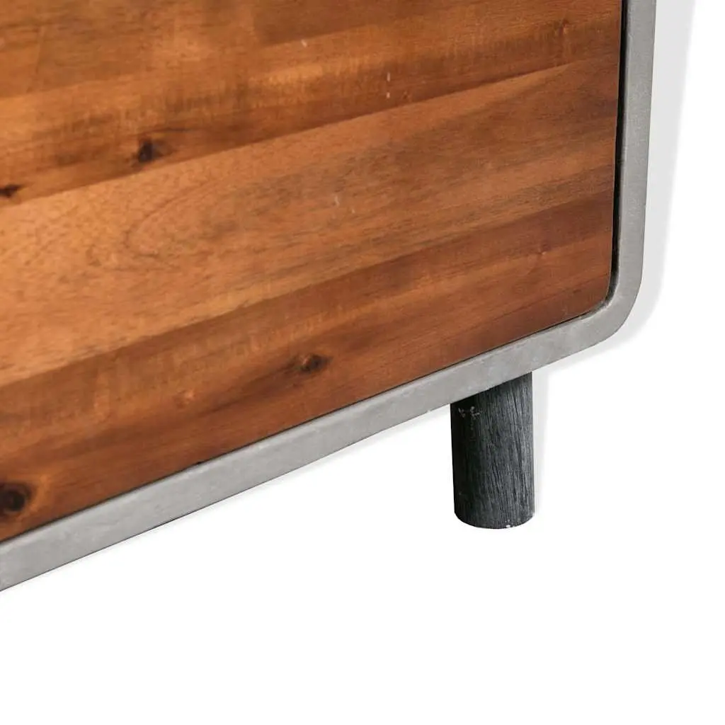 Bedside Table Industrial Style Concrete Frame Grey 40 x 30 x 50 cm