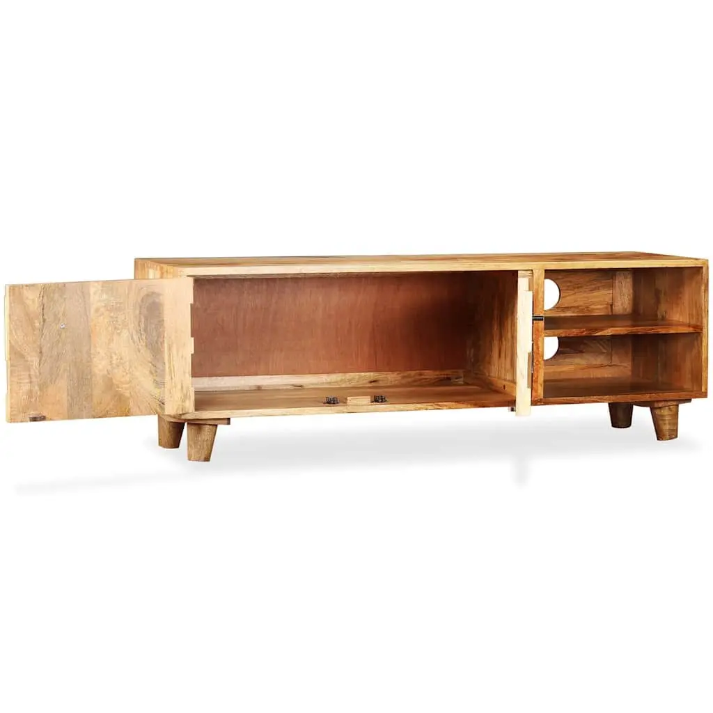 TV Cabinet Solid Mango Wood Lowboard Living Room Storage Unit Brown 118x35x40cm