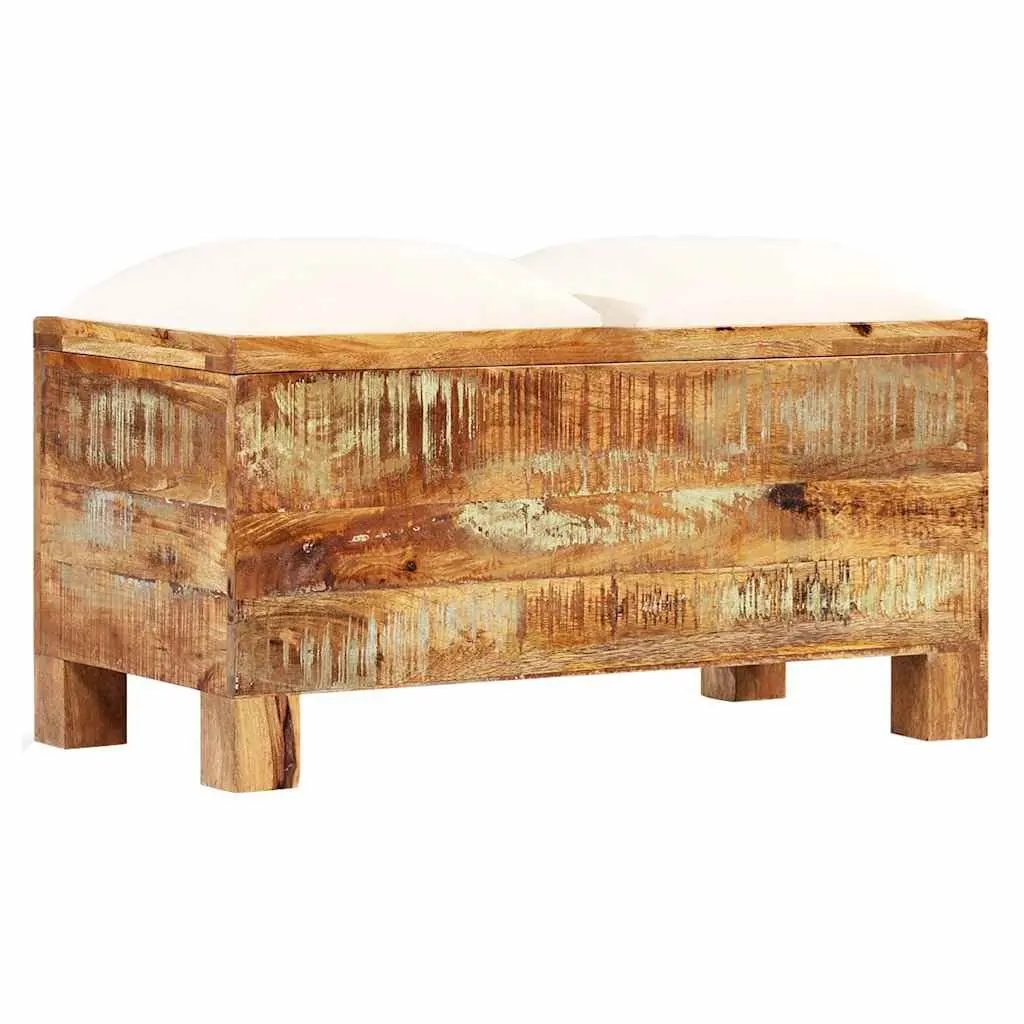 Storage Bench Solid Reclaimed Wood Retro Vintage Style Brown 80 x 40 x 40 cm