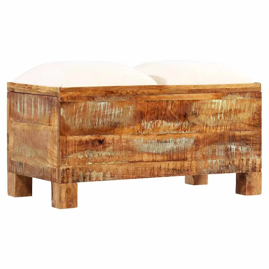 Storage Bench Solid Reclaimed Wood Retro Vintage Style Brown 80 x 40 x 40 cm