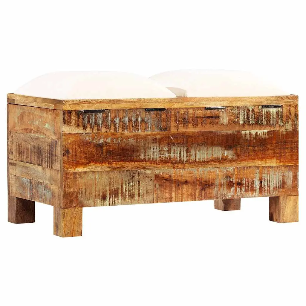Storage Bench Solid Reclaimed Wood Retro Vintage Style Brown 80 x 40 x 40 cm