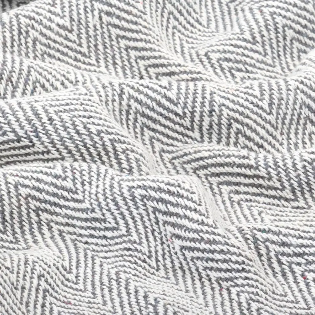 Soft Grey Cotton Throw Blanket 125x150 cm Herringbone