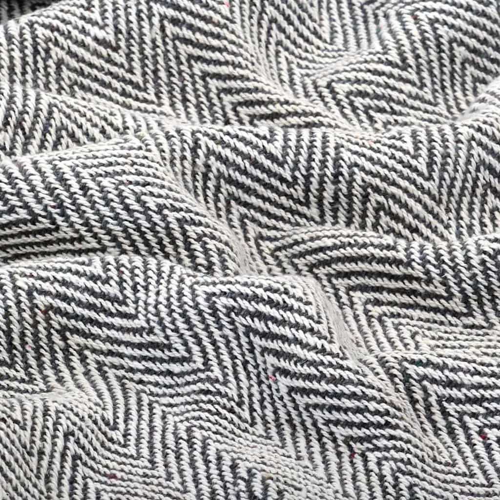 Cotton Herringbone Throw Blanket Navy Blue 160x210cm