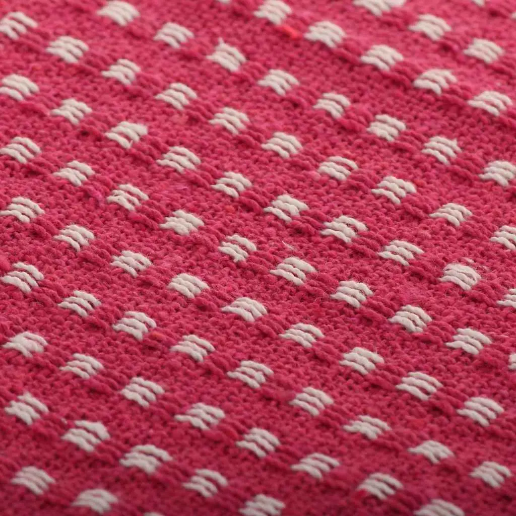 Cotton Throw Blanket in Pink Plaid