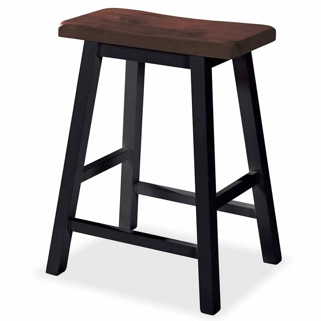 Bar Set 3 Pieces Black Table and Stools Kitchen Dining Furniture