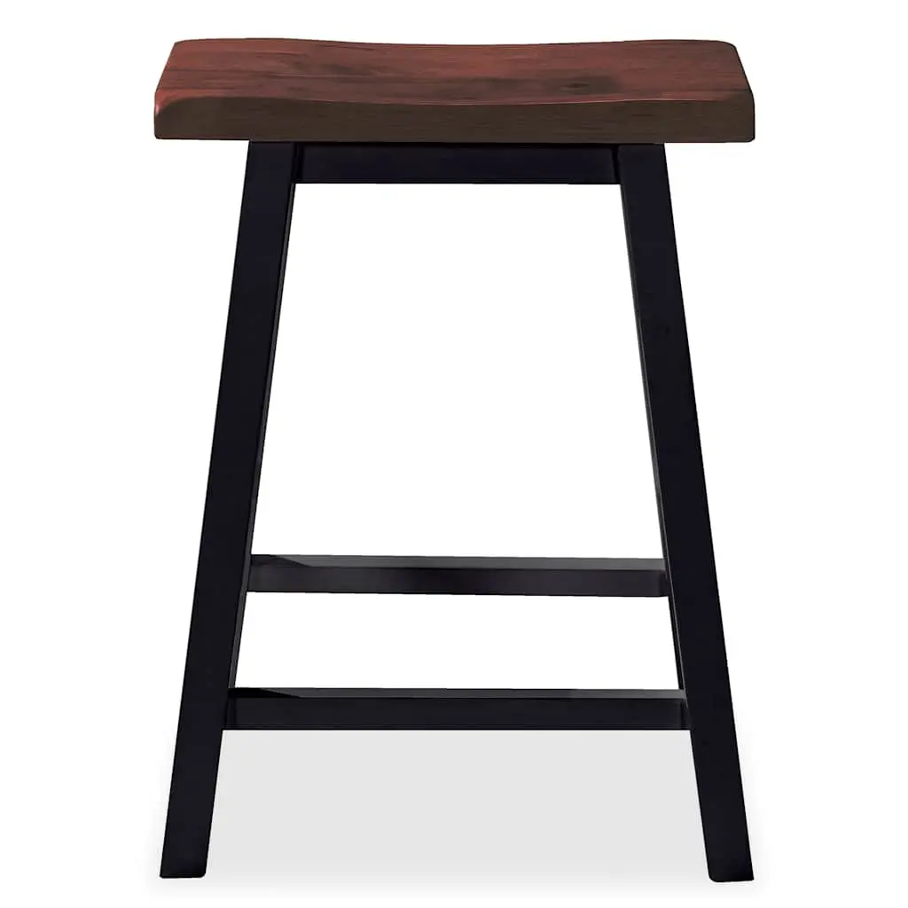 Bar Set 3 Pieces Black Table and Stools Kitchen Dining Furniture