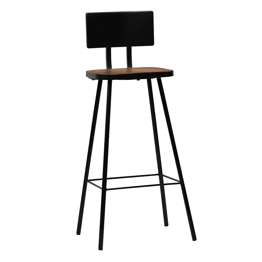 Bar Stools Industrial Antique Style Solid Reclaimed Wood Brown 4 Piece