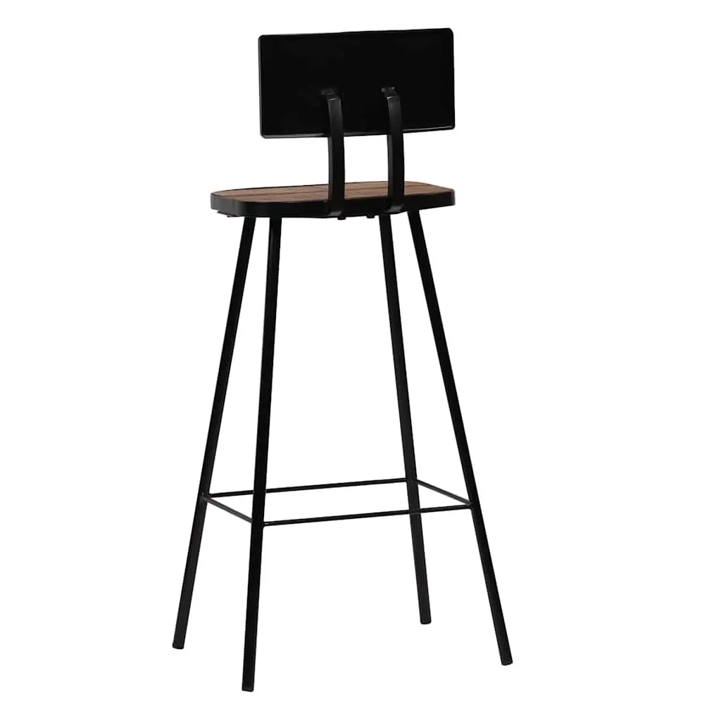 Bar Stools Industrial Antique Style Solid Reclaimed Wood Brown 4 Piece