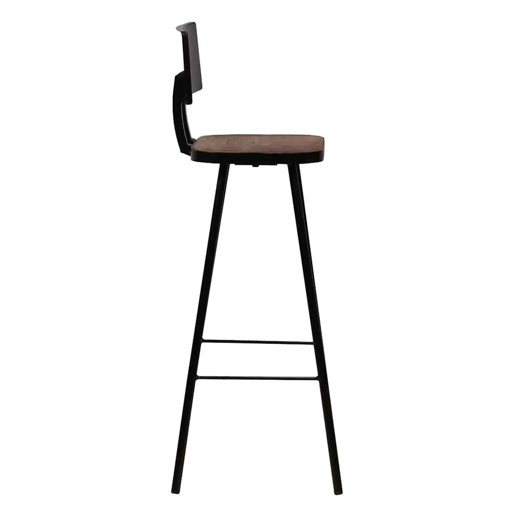 Bar Stools Industrial Antique Style Solid Reclaimed Wood Brown 4 Piece