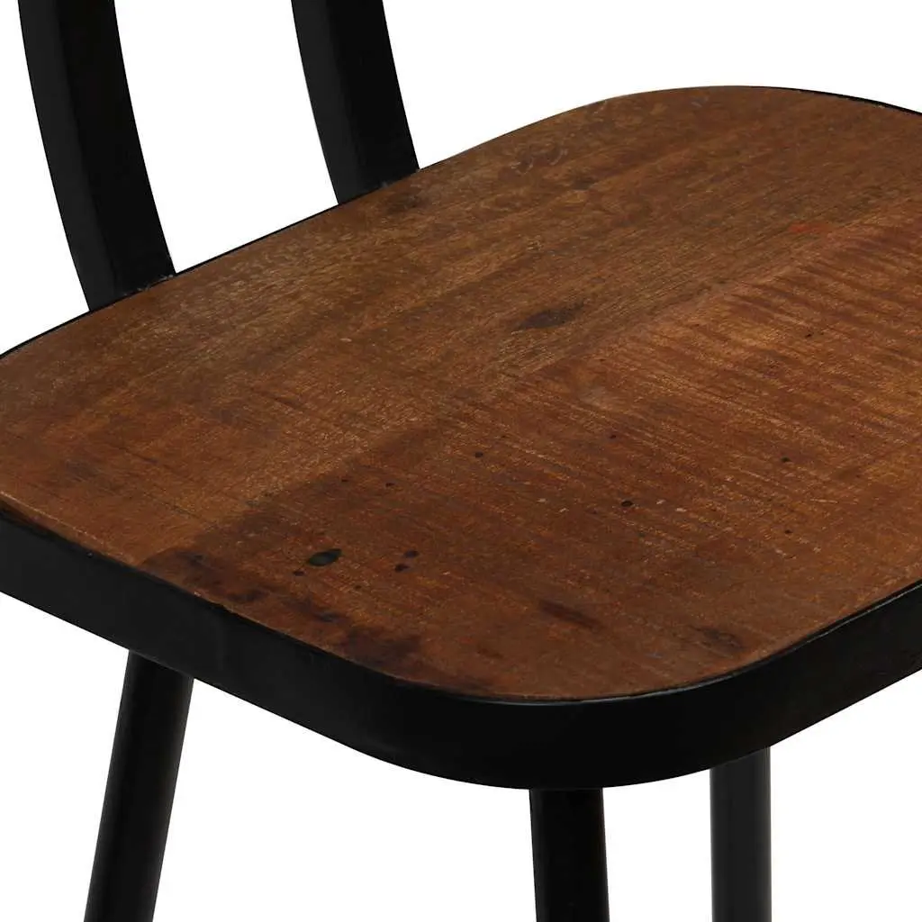 Bar Stools Industrial Antique Style Solid Reclaimed Wood Brown 4 Piece