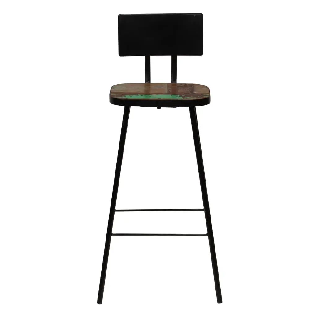 Bar Stools 4 pcs Reclaimed Wood Bar Chairs Kitchen Counter Stools Pub Seating