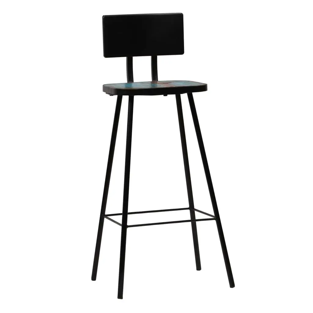 Bar Stools 4 pcs Reclaimed Wood Bar Chairs Kitchen Counter Stools Pub Seating