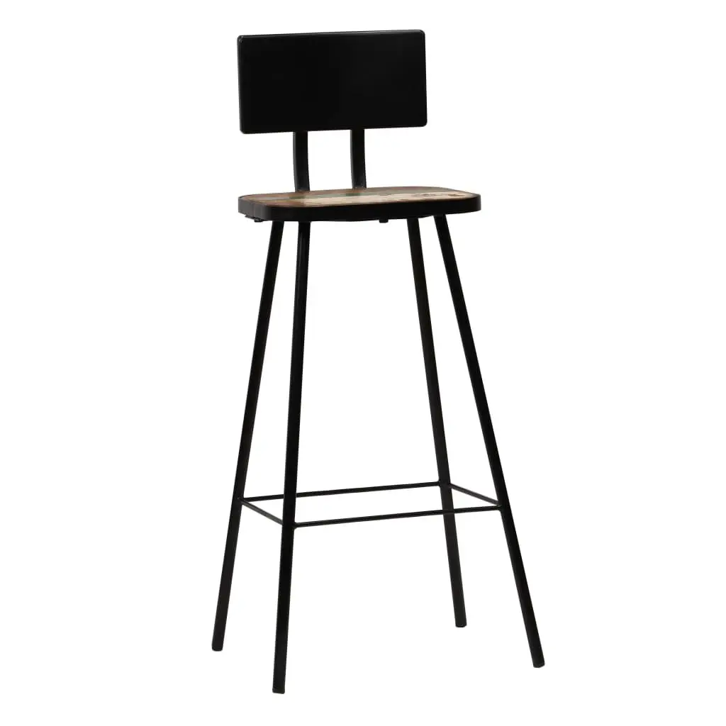Bar Stools 4 pcs Reclaimed Wood Bar Chairs Kitchen Counter Stools Pub Seating