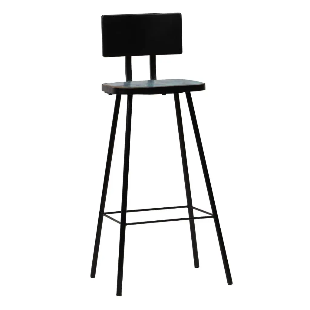 Bar Stools 4 pcs Reclaimed Wood Bar Chairs Kitchen Counter Stools Pub Seating