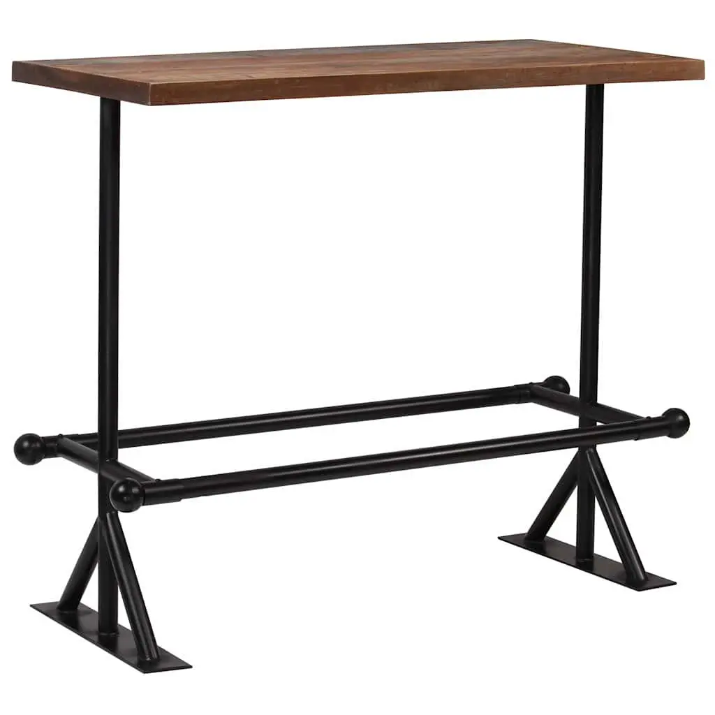 Bar Set 5 Piece Reclaimed Wood Industrial Dining Table and Chairs Brown