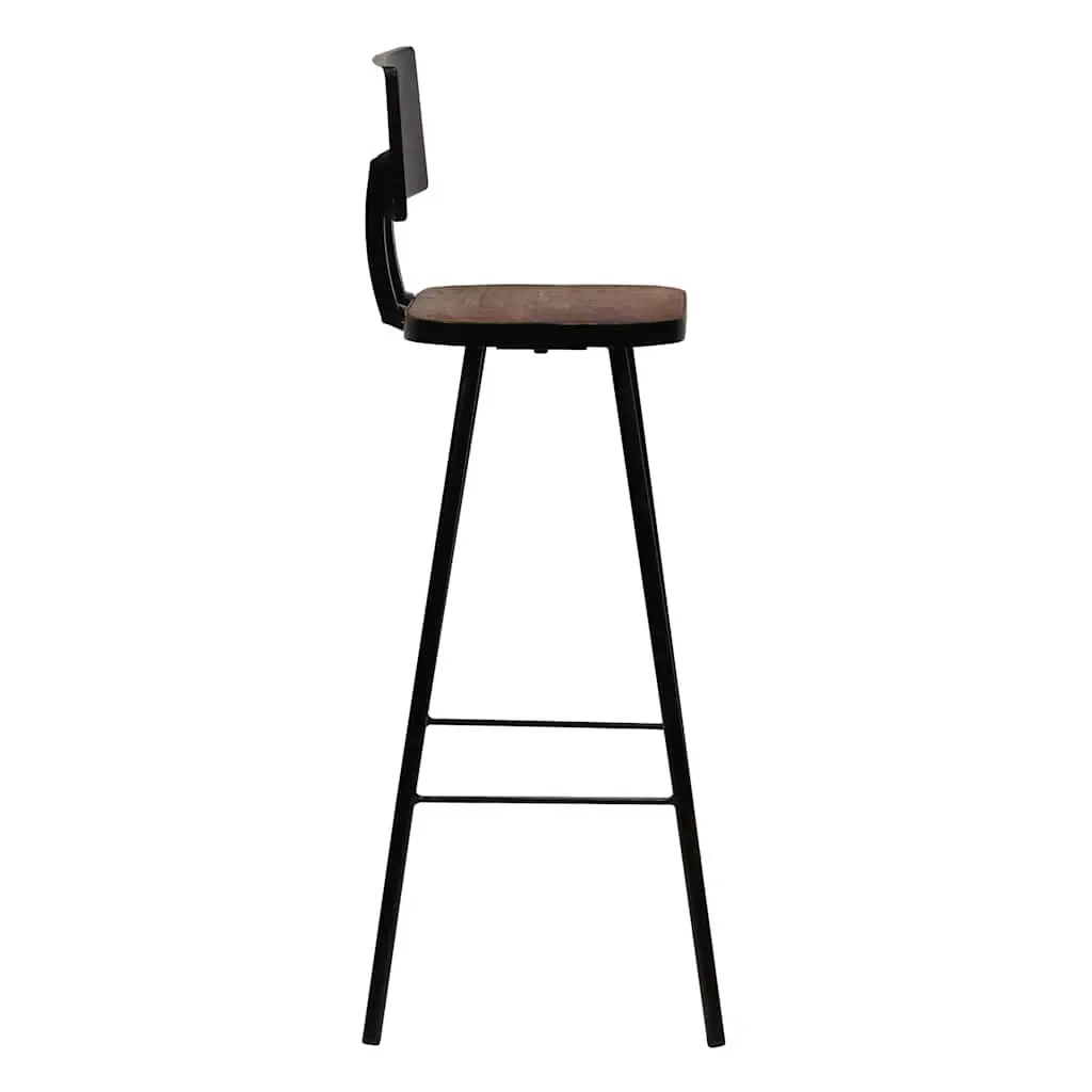 Bar Set 5 Piece Reclaimed Wood Industrial Dining Table and Chairs Brown