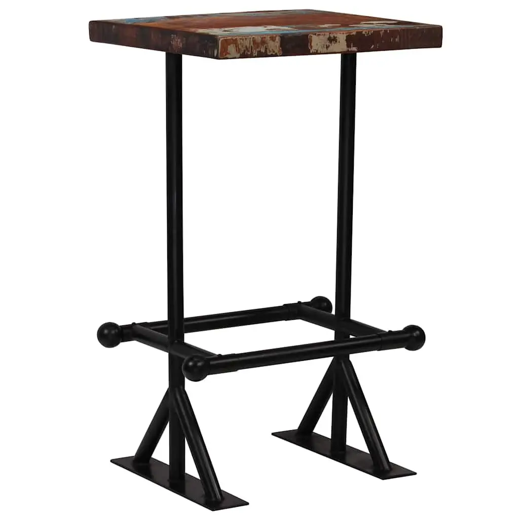 Bar Set Industrial Retro 3 Piece Reclaimed Wood Table Chairs