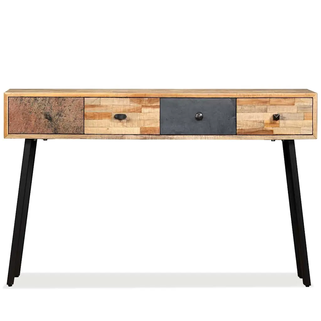 Console Table 120x30x76cm Solid Reclaimed Teak Vintage Accent Side Table Drawers