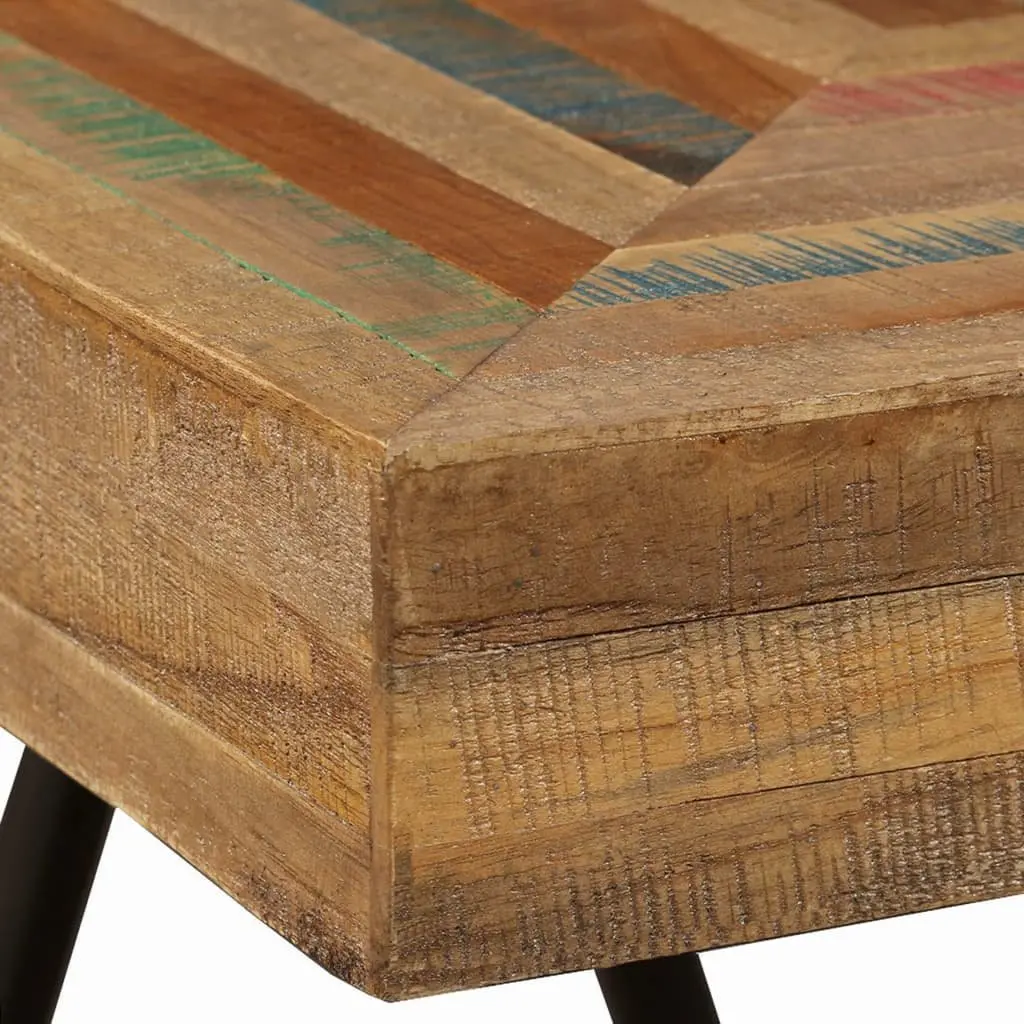 End Table Side Table Reclaimed Solid Wood Industrial Steel Legs Living Room