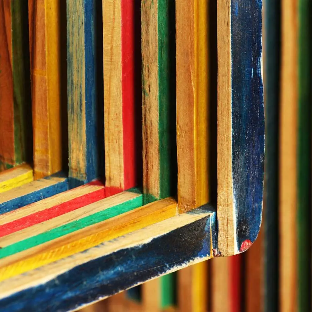 Wall Shelf Set Multicolour Reclaimed Teak 3 Piece
