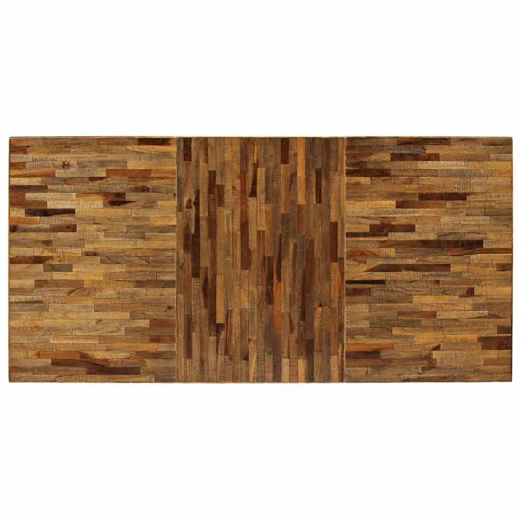 Industrial Dining Table Brown Reclaimed Teak Steel 180x90x76cm