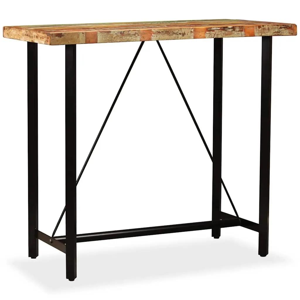 Bar Table 120x60x107 cm Solid Reclaimed Wood Industrial Dining Kitchen Furniture
