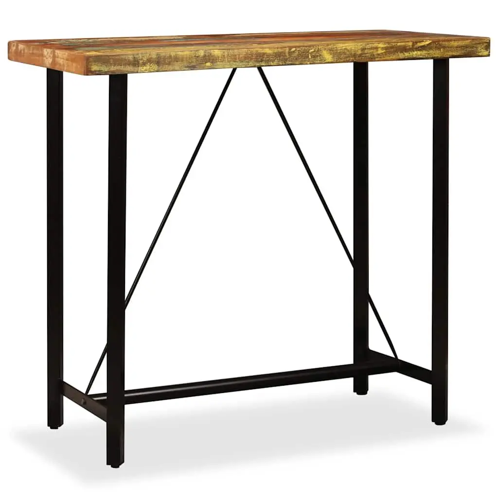 Bar Table 120x60x107 cm Solid Reclaimed Wood Industrial Dining Kitchen Furniture