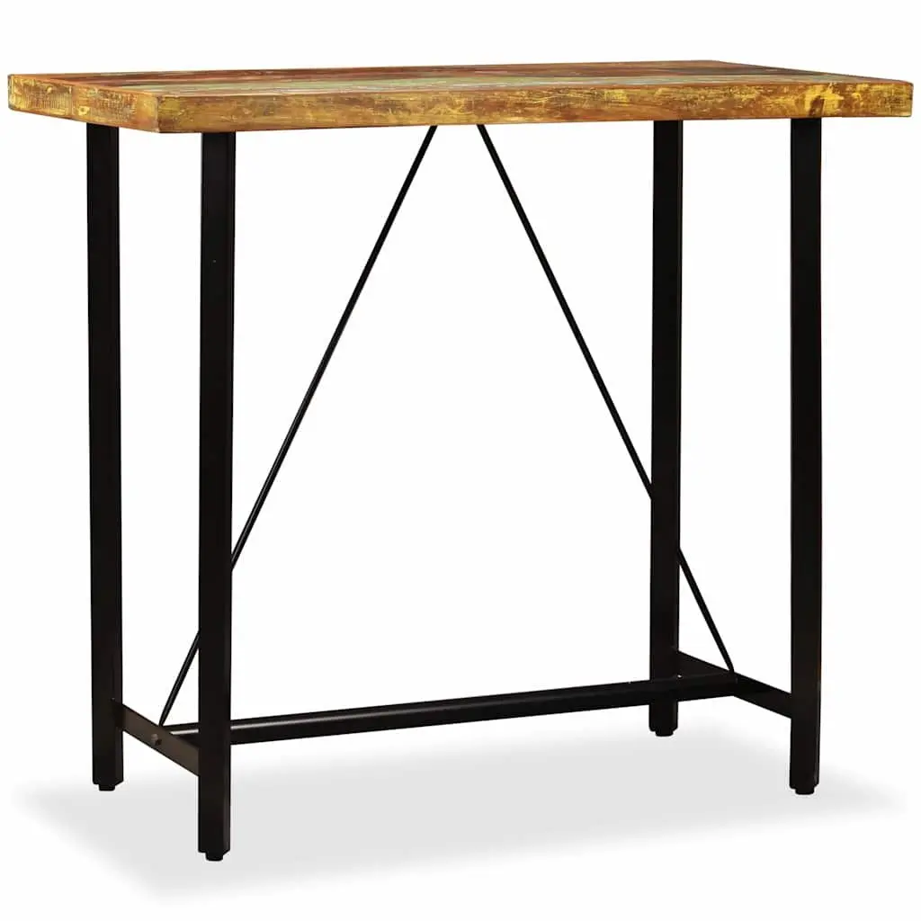 Bar Table 120x60x107 cm Solid Reclaimed Wood Industrial Dining Kitchen Furniture