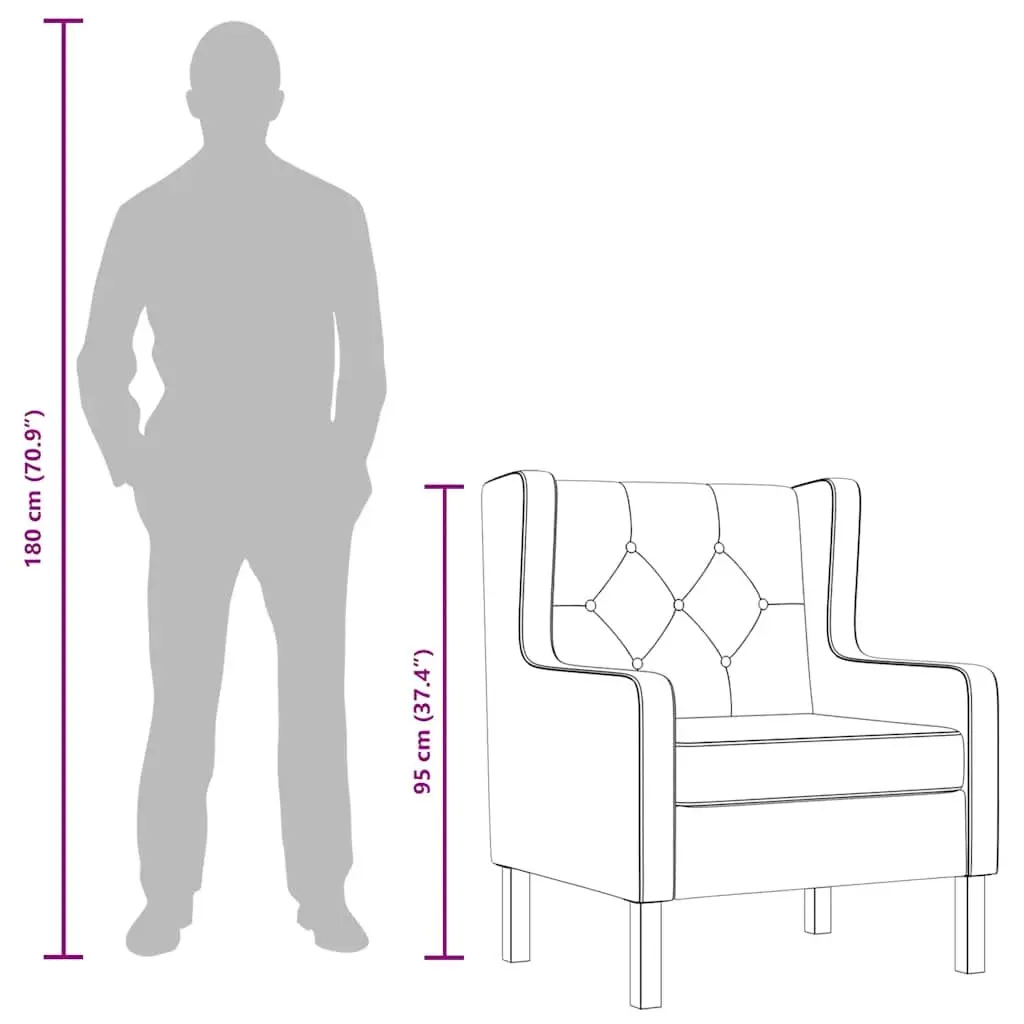 Armchair White Fabric Foam Padded Upholstered Wooden Frame