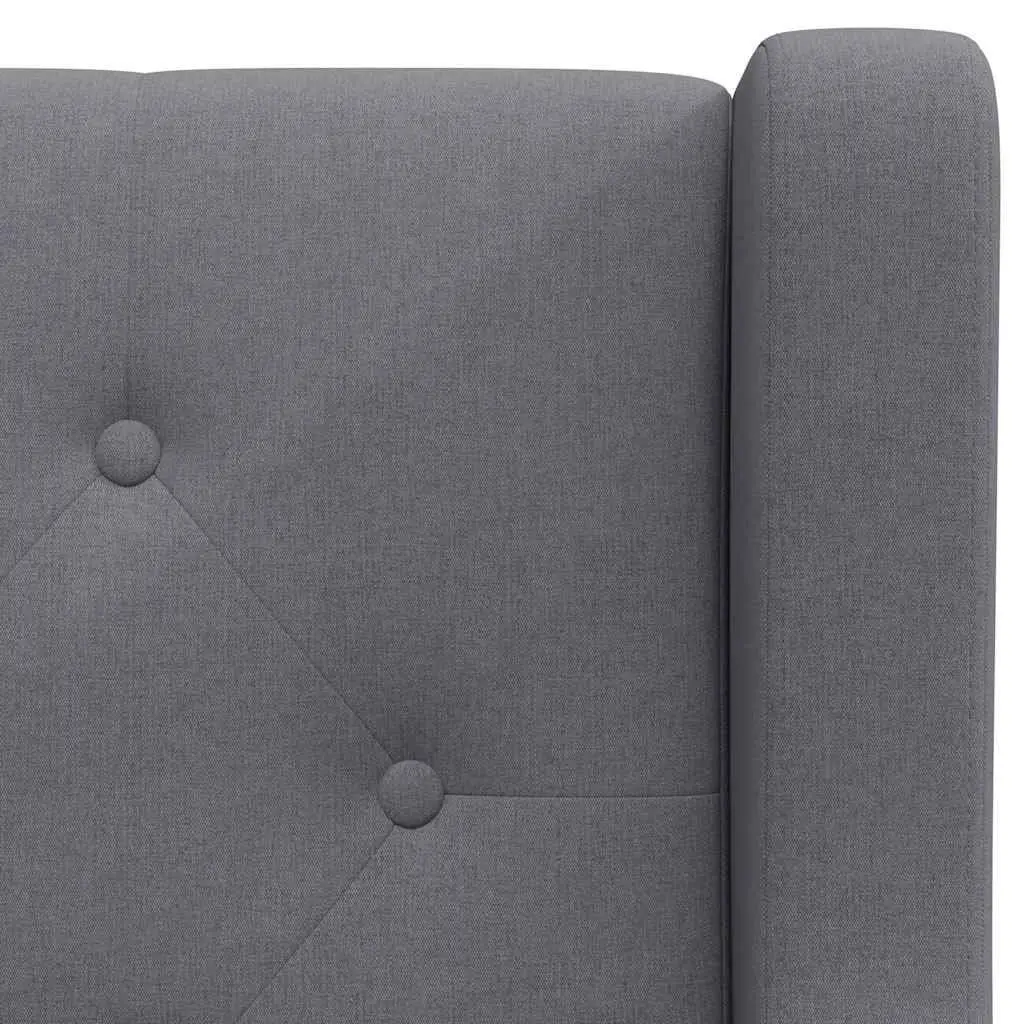 Armchair Grey Upholstered Comfortable Lounge Seating Wooden Frame Easy Assembly