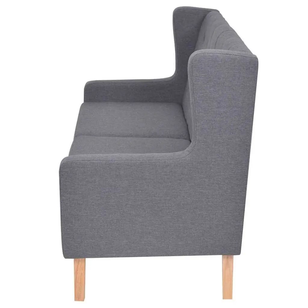 2-Seater Sofa Grey Fabric Lounge Couch Comfortable Living Room Furniture Easy
