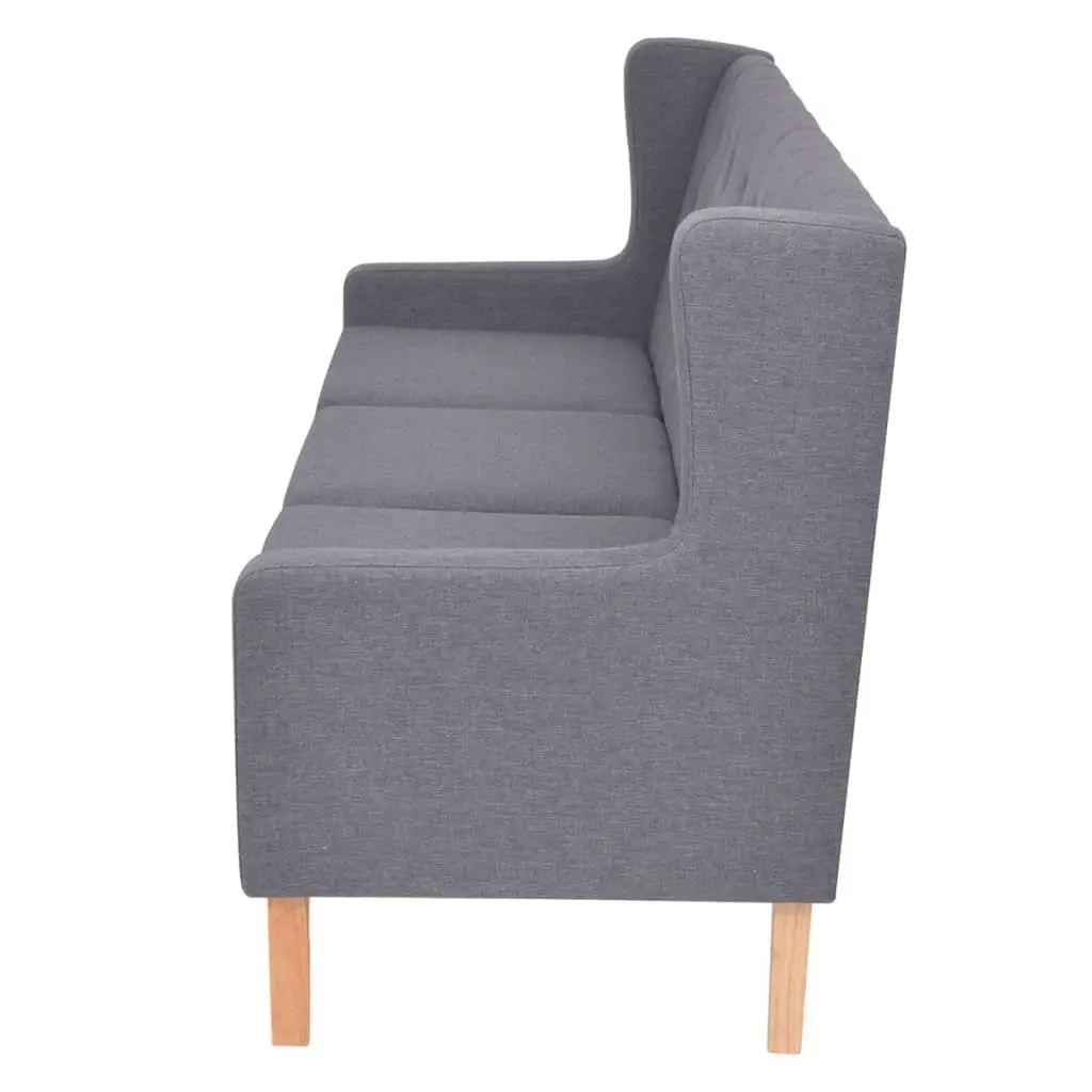 3-Seater Sofa Grey Fabric Living Room Couch Comfortable Padded Lounge Settee