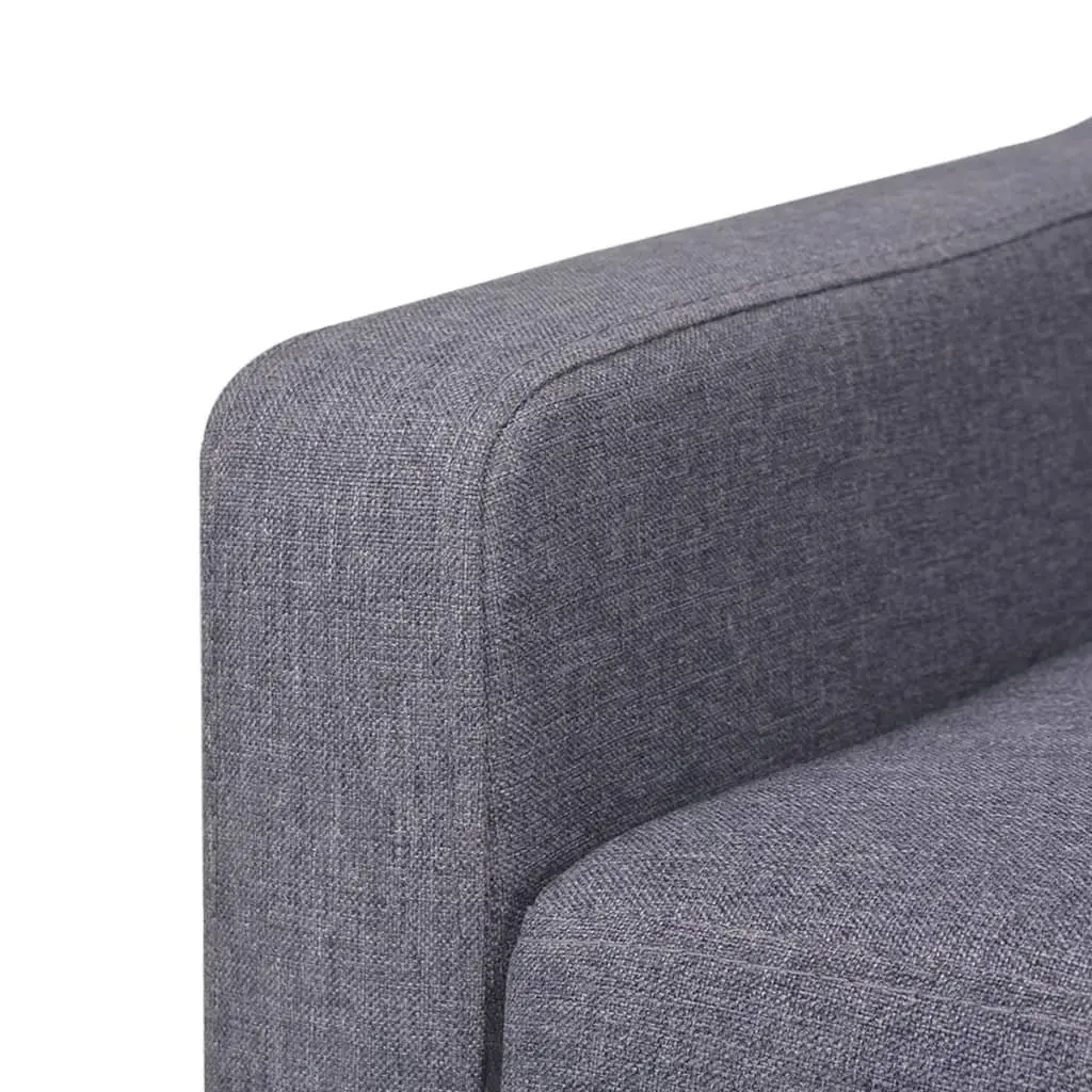 3-Seater Sofa Grey Fabric Living Room Couch Comfortable Padded Lounge Settee