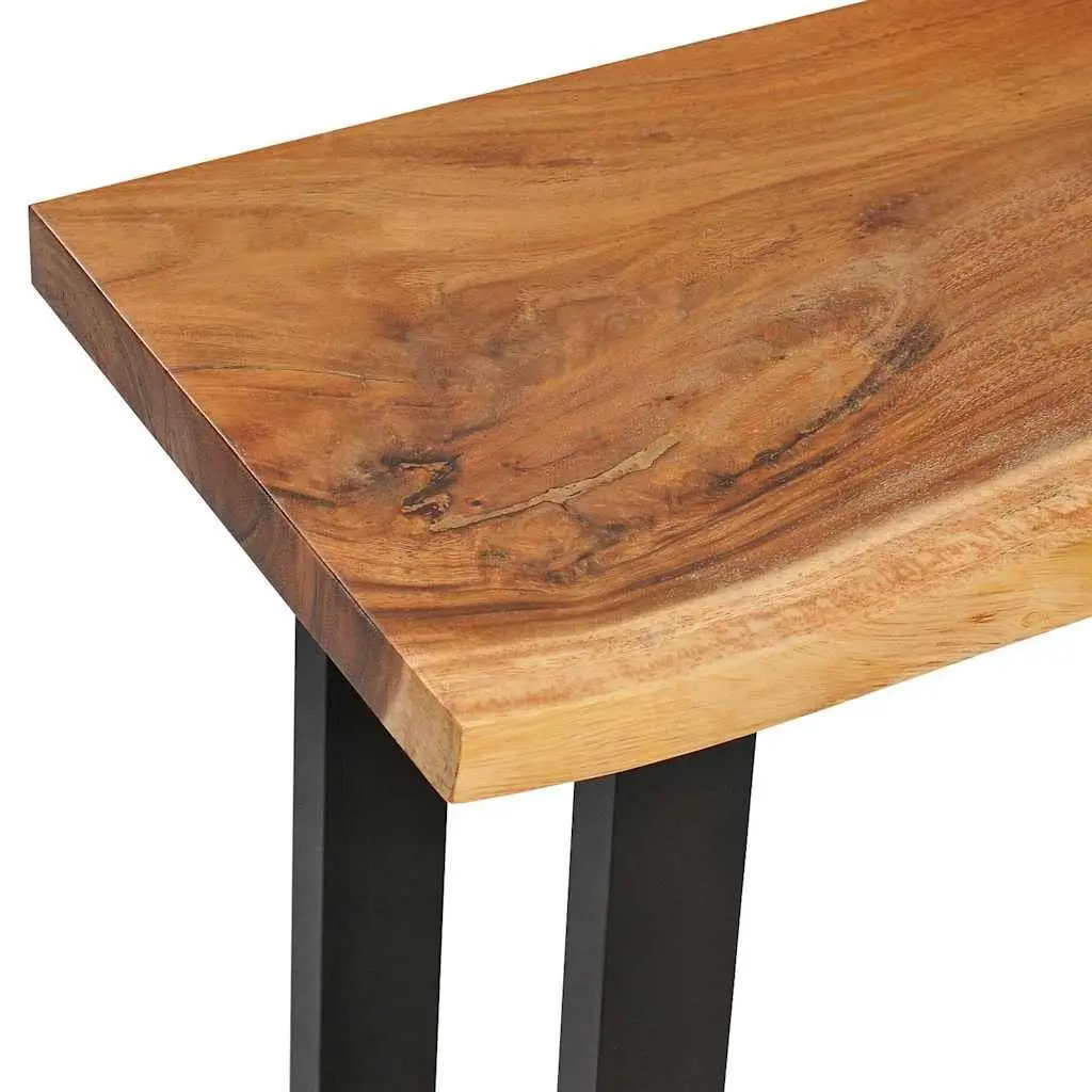 Console Table Solid Suar Wood Natural Live Edges 110x35x75 cm Brown