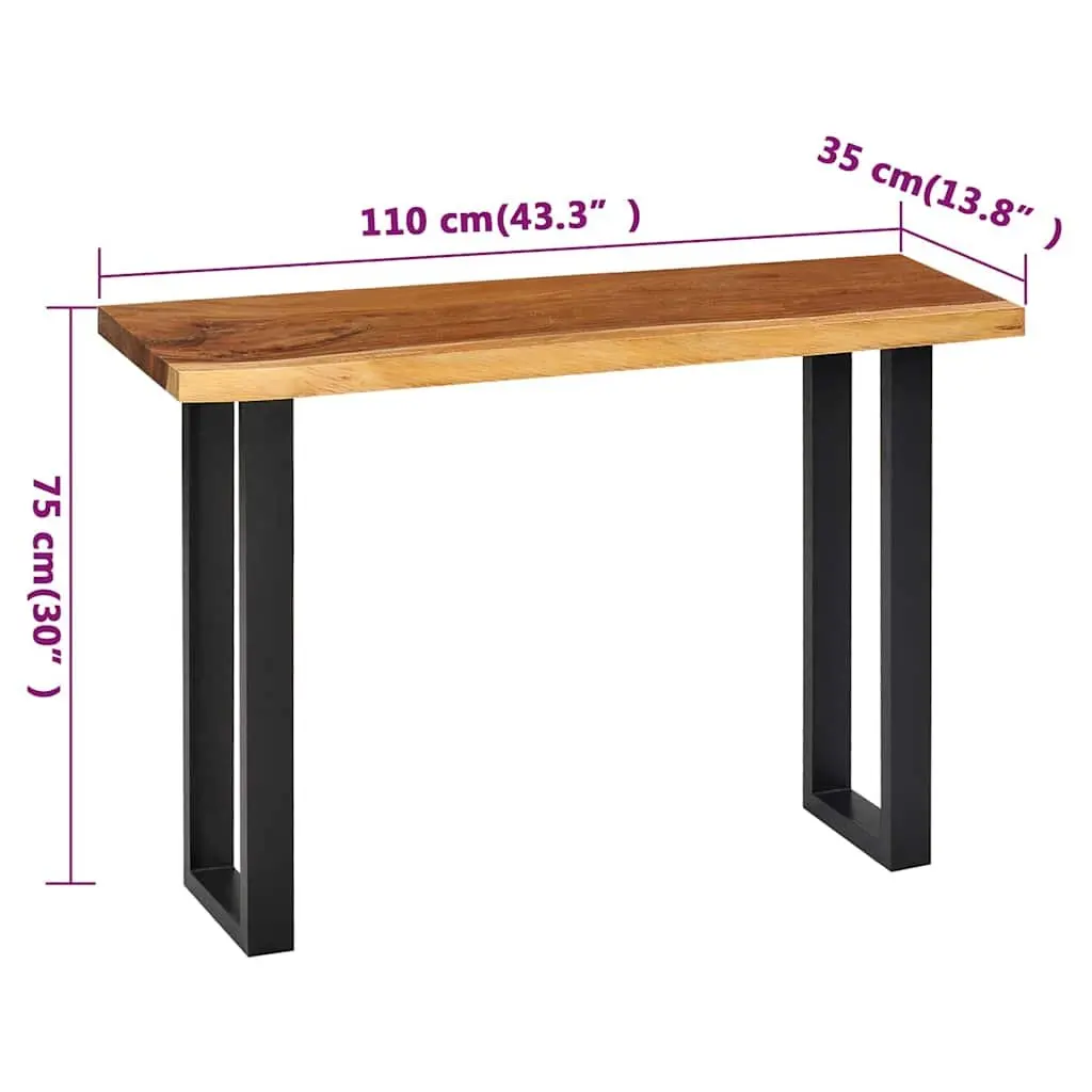 Console Table Solid Suar Wood Natural Live Edges 110x35x75 cm Brown
