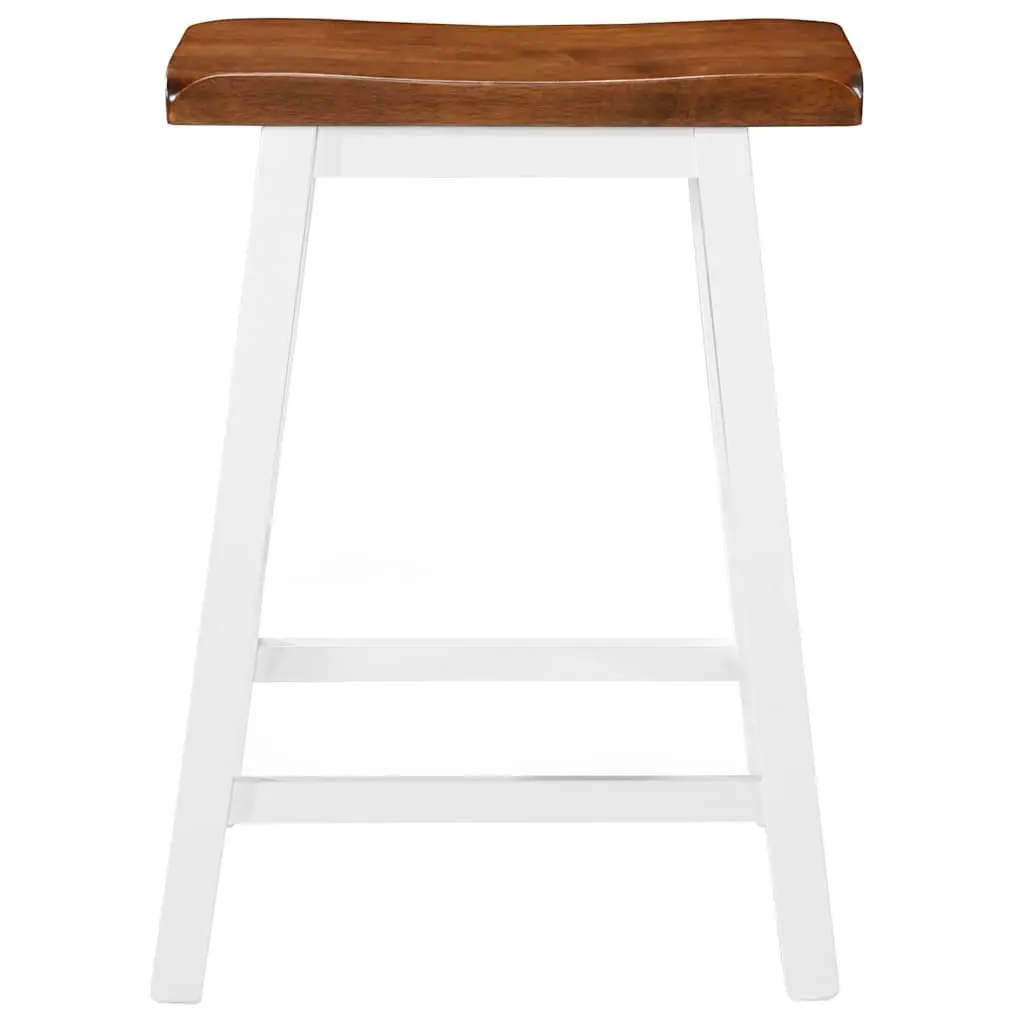 Bar Stools Solid Wood Brown Kitchen Counter Dining Chairs 2 Piece Set
