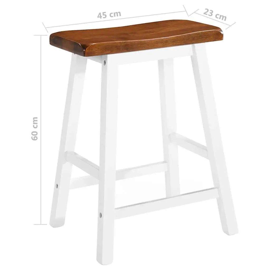 Bar Table and Stool Set 3 Piece Brown Wood Kitchen Dining Furniture