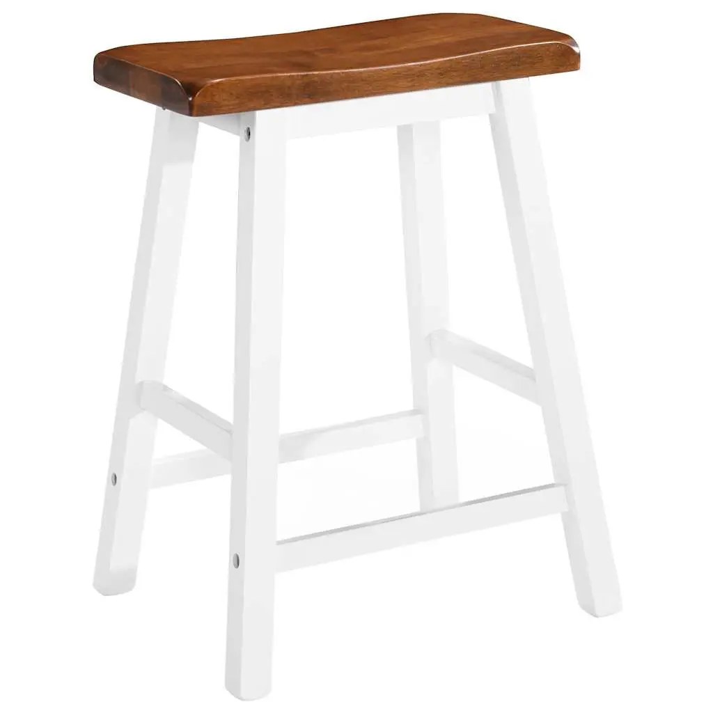 Bar Table and Stool Set 3 Piece Brown Wood Kitchen Dining Furniture