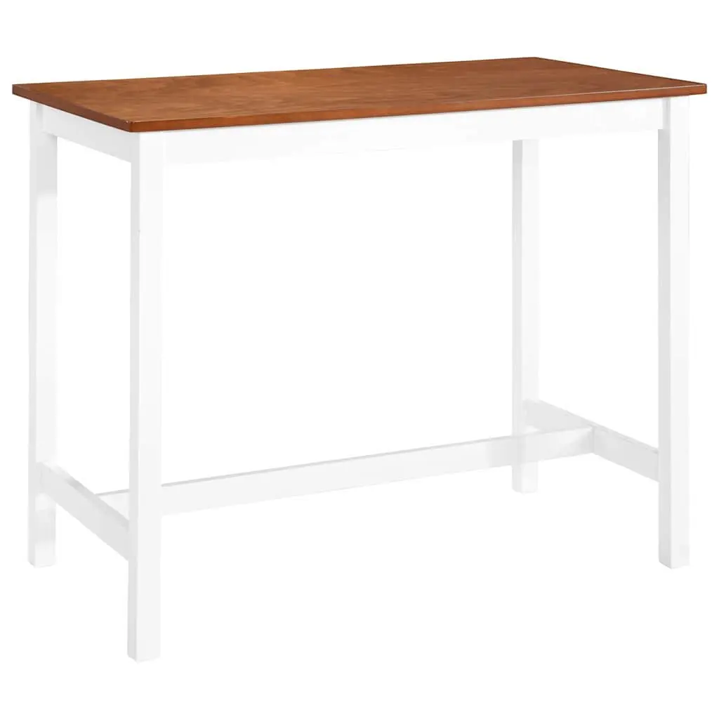 Bar Table and Stool Set 3 Piece Brown Wood Kitchen Dining Furniture