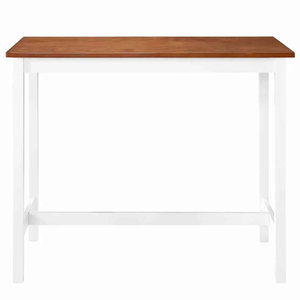 Bar Table Brown Wood Veneer Top Solid Wooden Legs 108 x 60 x 91 cm