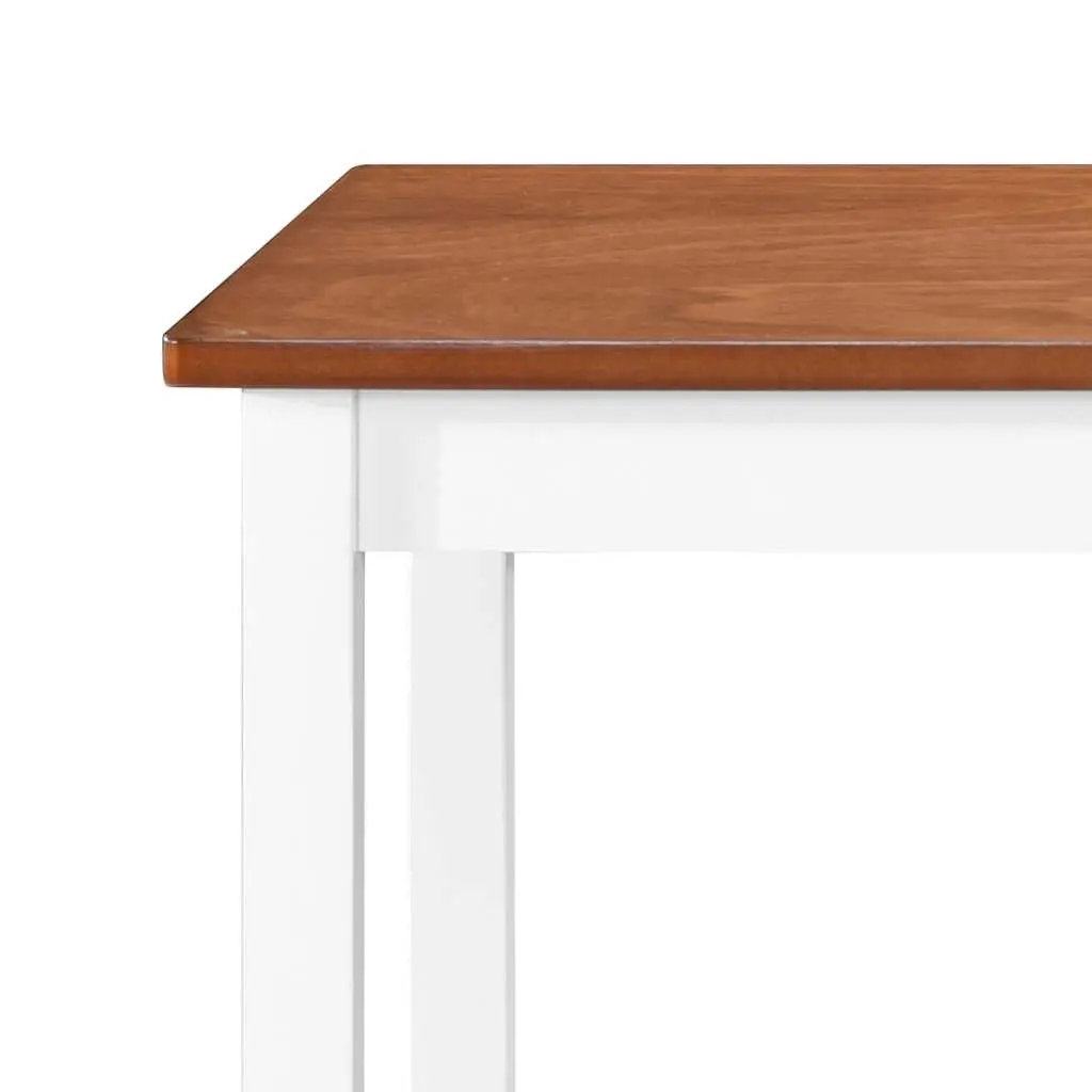 Bar Table Brown Wood Veneer Top Solid Wooden Legs 108 x 60 x 91 cm