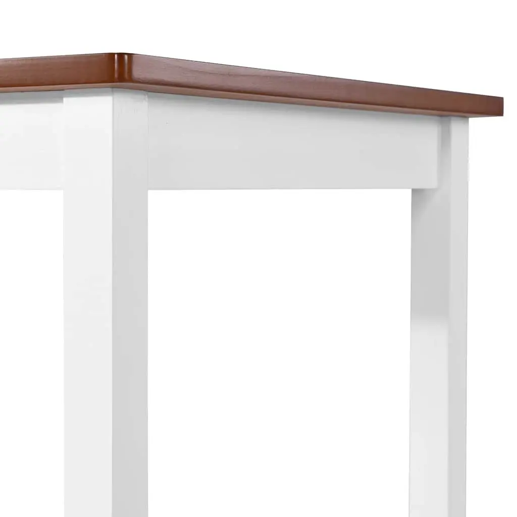 Bar Table Brown Wood Veneer Top Solid Wooden Legs 108 x 60 x 91 cm