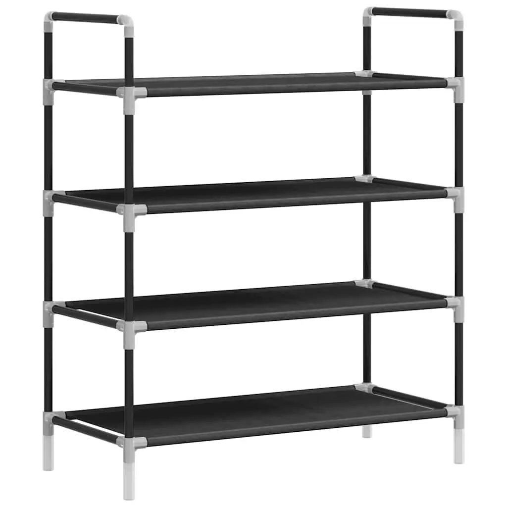 Shoe Rack 4 Shelf Storage Organiser Metal Frame Non-woven Fabric Black