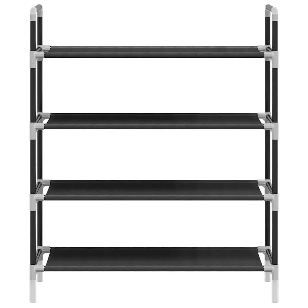 Shoe Rack 4 Shelf Storage Organiser Metal Frame Non-woven Fabric Black