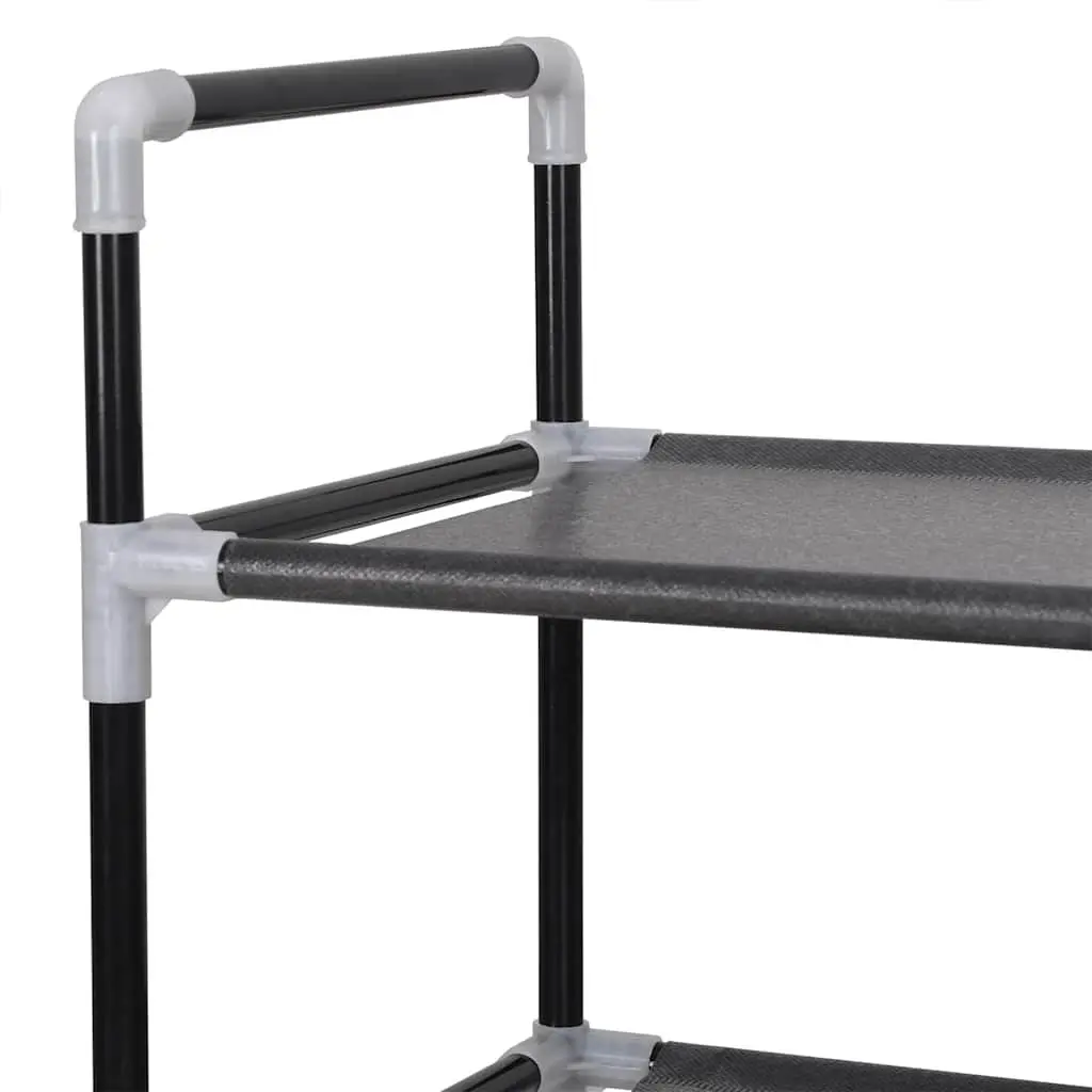 Shoe Rack 4 Shelf Storage Organiser Metal Frame Non-woven Fabric Black