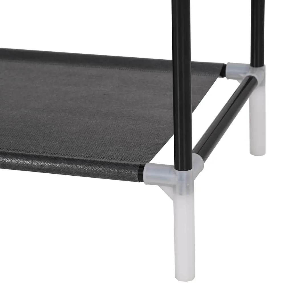 Shoe Storage Organiser Black Eight Shelf Non-woven Fabric Metal Frame