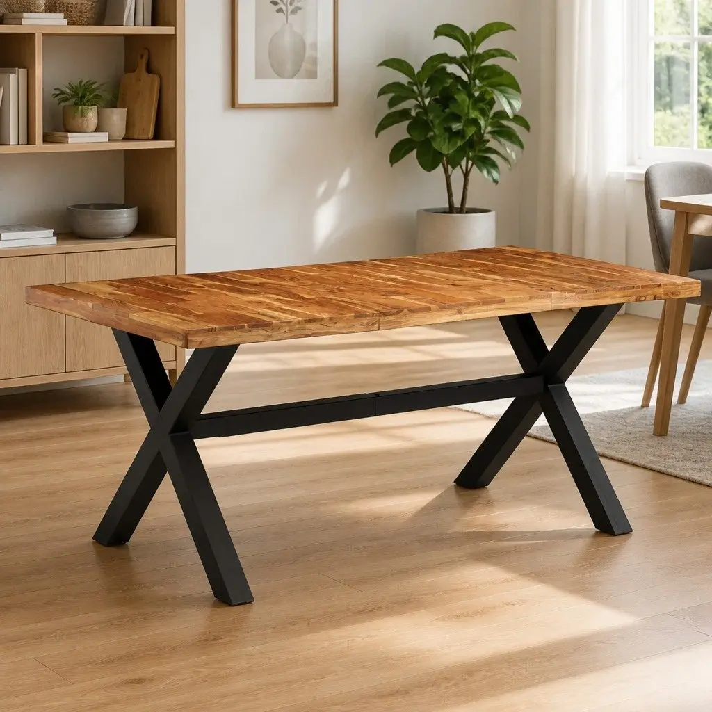 Dining Table Solid Acacia Mango Wood Handmade 180x90x76 cm Brown